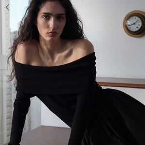 Mango off-shoulder maxi dress